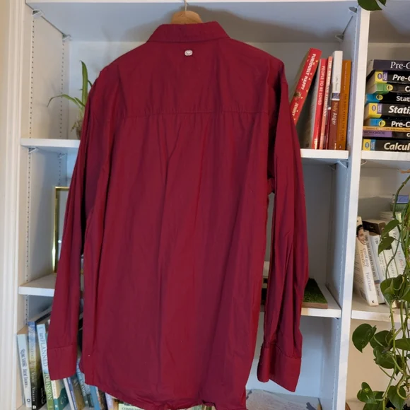 Y2K ECKO Men's Button Down Shirt Long Sleeves Red Gold White Size XL - Picture 5 of 6